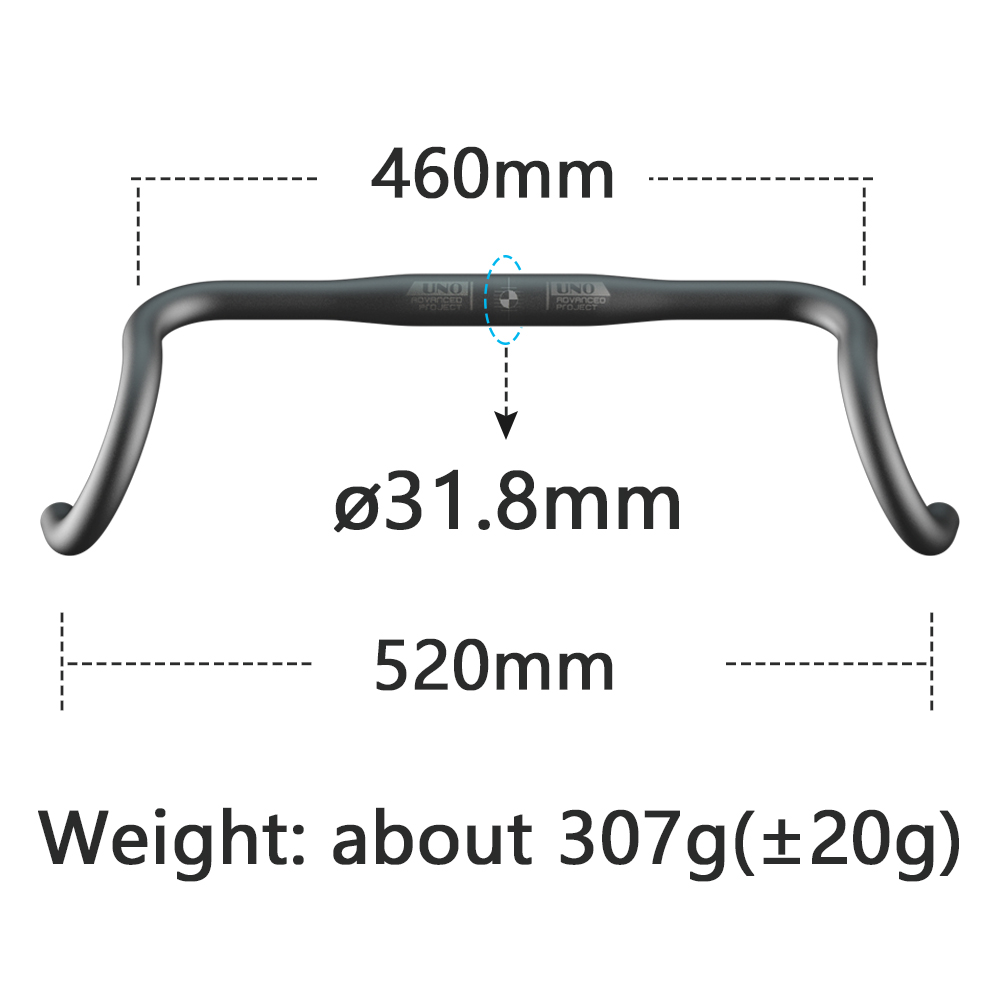 UNO Gravel Cykelstyre 400/420/440/460mm Landsvägscykel Ultralätt Styre Landvägscykel Del: Fl12 460mm