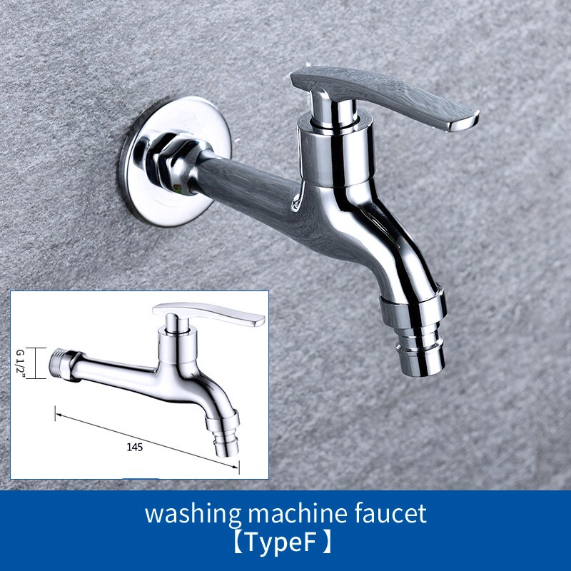 Wall Mounted Lengthen Washing Machine Tap Mop Pool Tap Garden Outdoor Water Modern Kitchen Bathroom Faucet: F Type