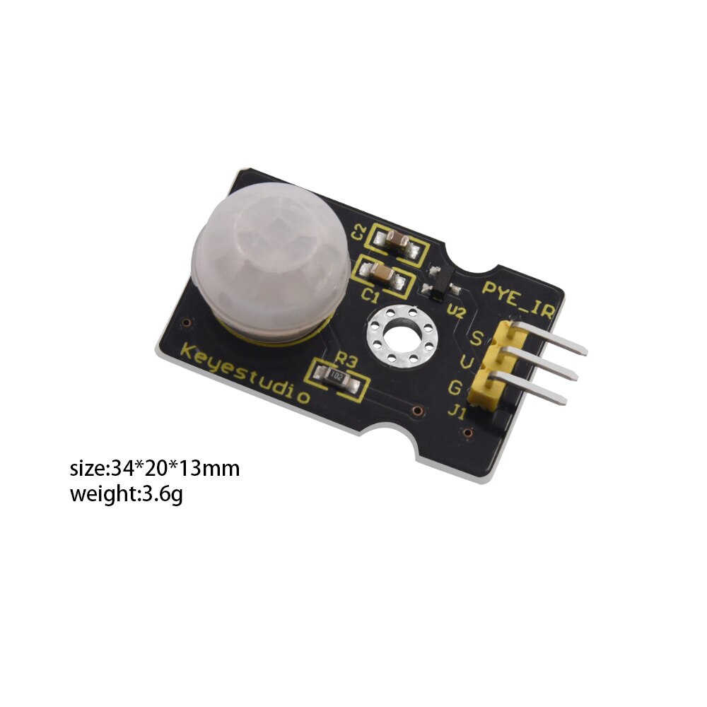 keyestudio PIR Motion Sensor for Arduino Pyroelectric IR Motion Sensor for Human Body Motion