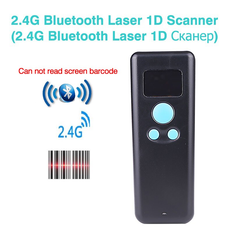 Handheld 1D 2D 2.4G Draadloze Mini Barcode Scanner Bluetooth Qr Bar Code Reader PDF417 Voor Inventaris Pos Terminal Voor magazijn: M8L Laser 1D
