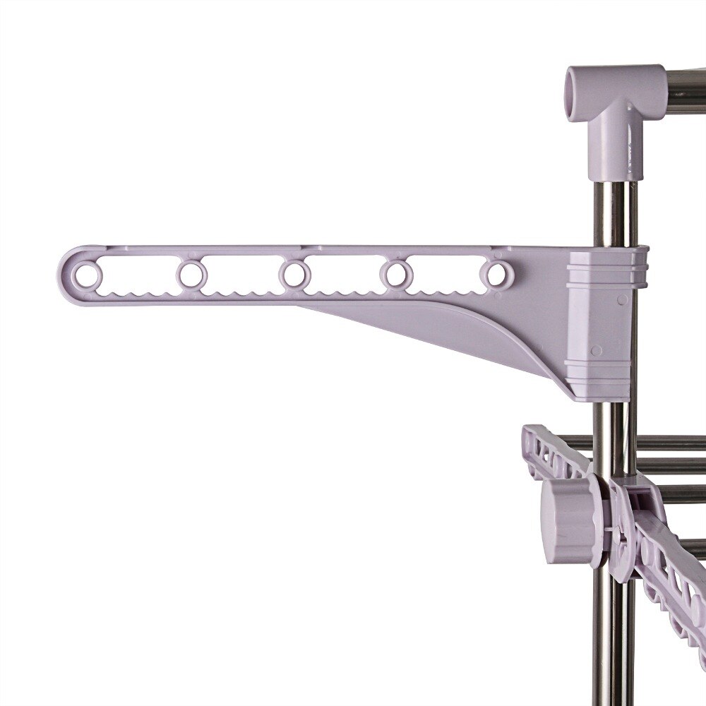 6 Tiers Adjustable Telescopic Rolling Clothing Garment Clothes Airer Horse Stainless Laundry Rack Hanging Drying Folding Hanger