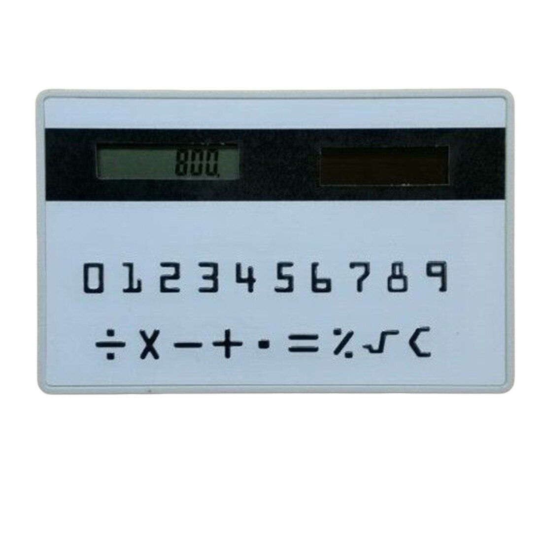 Portable Calculator Mini Calculator Ultra-thin Card Calculator Solar Calculators Pocket Calculators Office School Stationery: white
