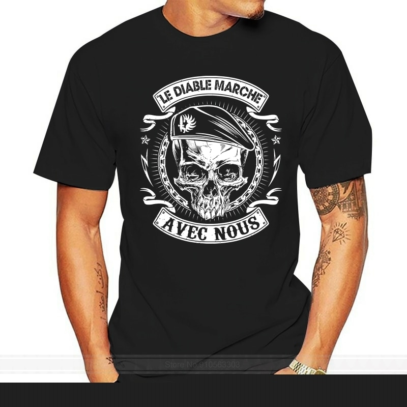 Men T Shirt Foreign Legion Marche Women T-Shirt cotton tshirt men summer t-shirt euro size: black / L