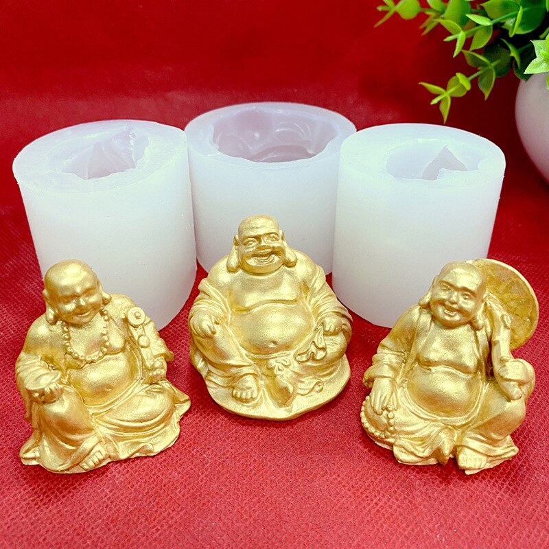 Maitreya – moule en résine époxy 3D pour fabrication de bougies, en Silicone, pour Fondant, décoration, chocolat, Statue de bouddha