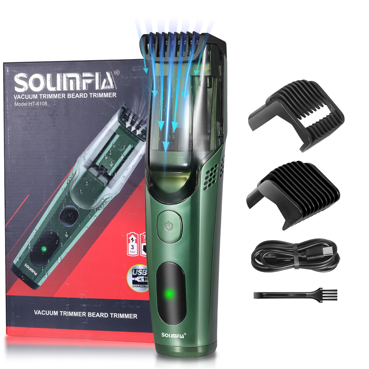 Automatic Hair Trimmer Electric Hair Cutter Wet/Dry Dual Use Home Baby Hair Clipper Men's Beard Trimmer: Orange