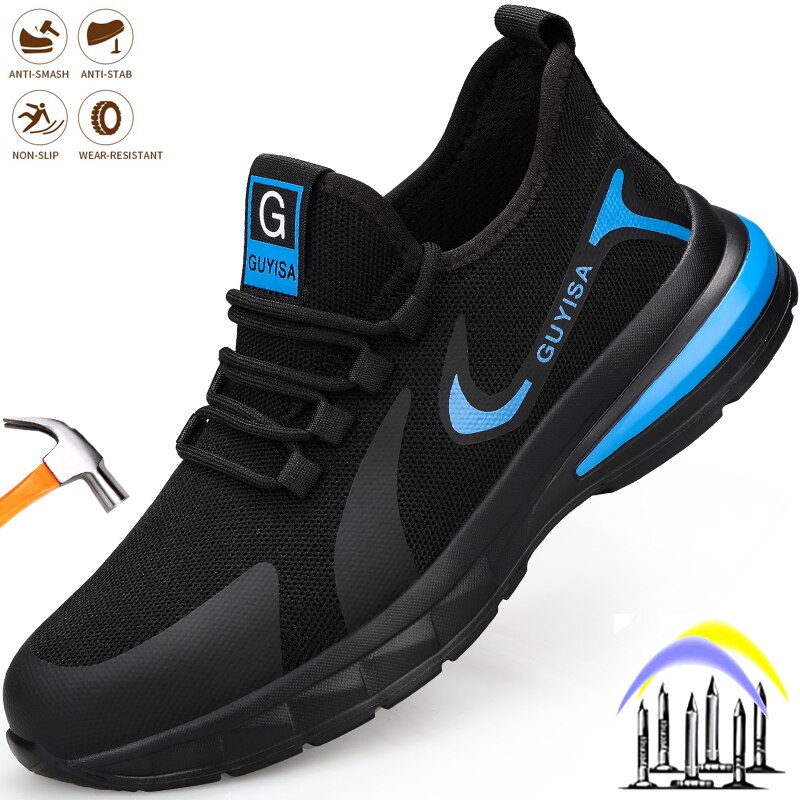 Man Work Safety Boots Indestructible Steel Toe Men Safety Shoes Anti-puncture Anti-Smash Male Construction Breathable Sneakers