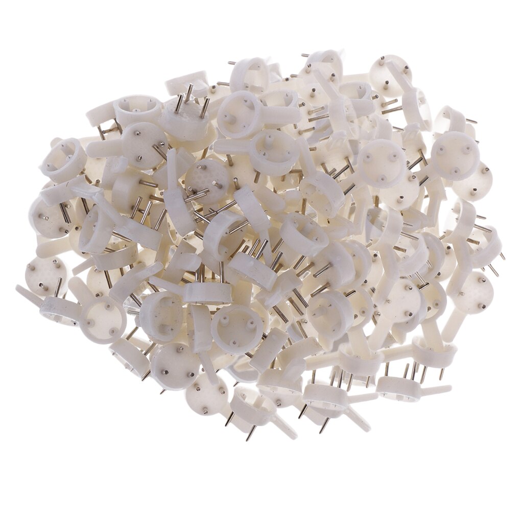200x Plastic Hard Wall Hanging Hooks Heavy Duty Picture Photo Frame Hook Strong White Hanger Hook Concrete Utility Hooks 25mm