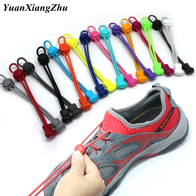 1 Paar Elastische Veters Ronde Locking No Tie Schoenveters Kids Adult Quick Lui Veters Rubber Sneakers Schoenveter 22 Kleuren