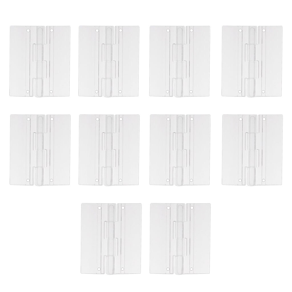 45x38mm Klar Acryl Kunststoff Klapp Tür Klavier Scharniere Pack von 10
