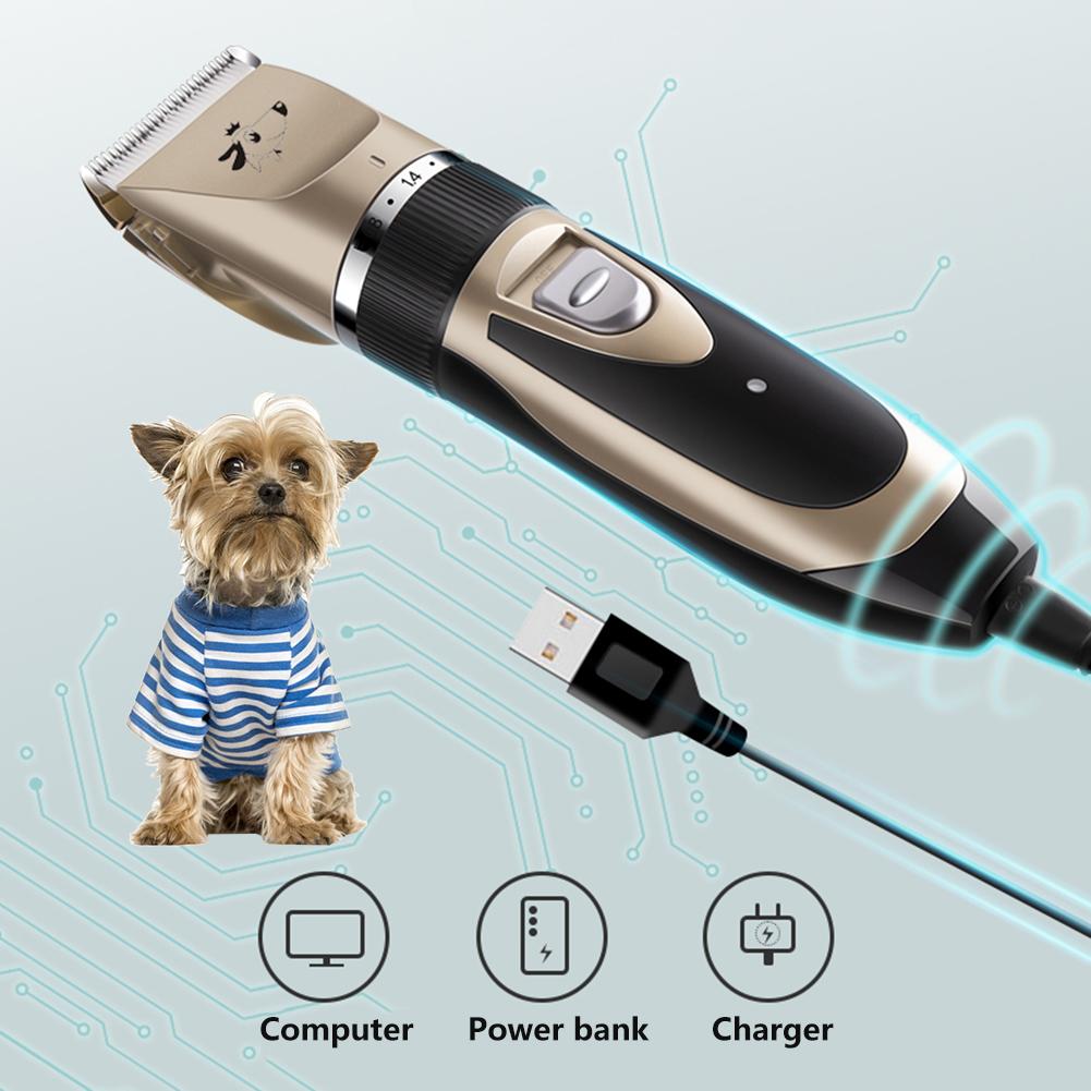 Pet Grooming Tool Electric Pet Dog Hair Clipper Rechargeable Dog Trimmer Set Comb Scissors Grooming Tool Support