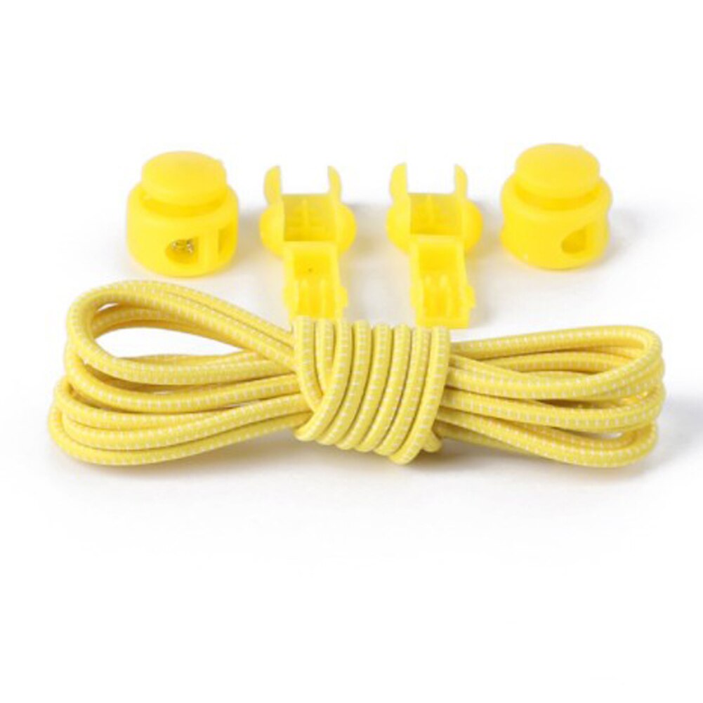 Serrure pas de lacets lacets élastiques baskets lacet 19 couleurs étirement lacets paresseux serrure Shoestring bootlacets accessoires de chaussures: YELLOW