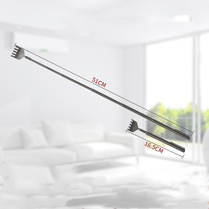 Praktische handige draagbare verstelbare roestvrijstalen penclip rugkrabber telescopische zak krabmassageset