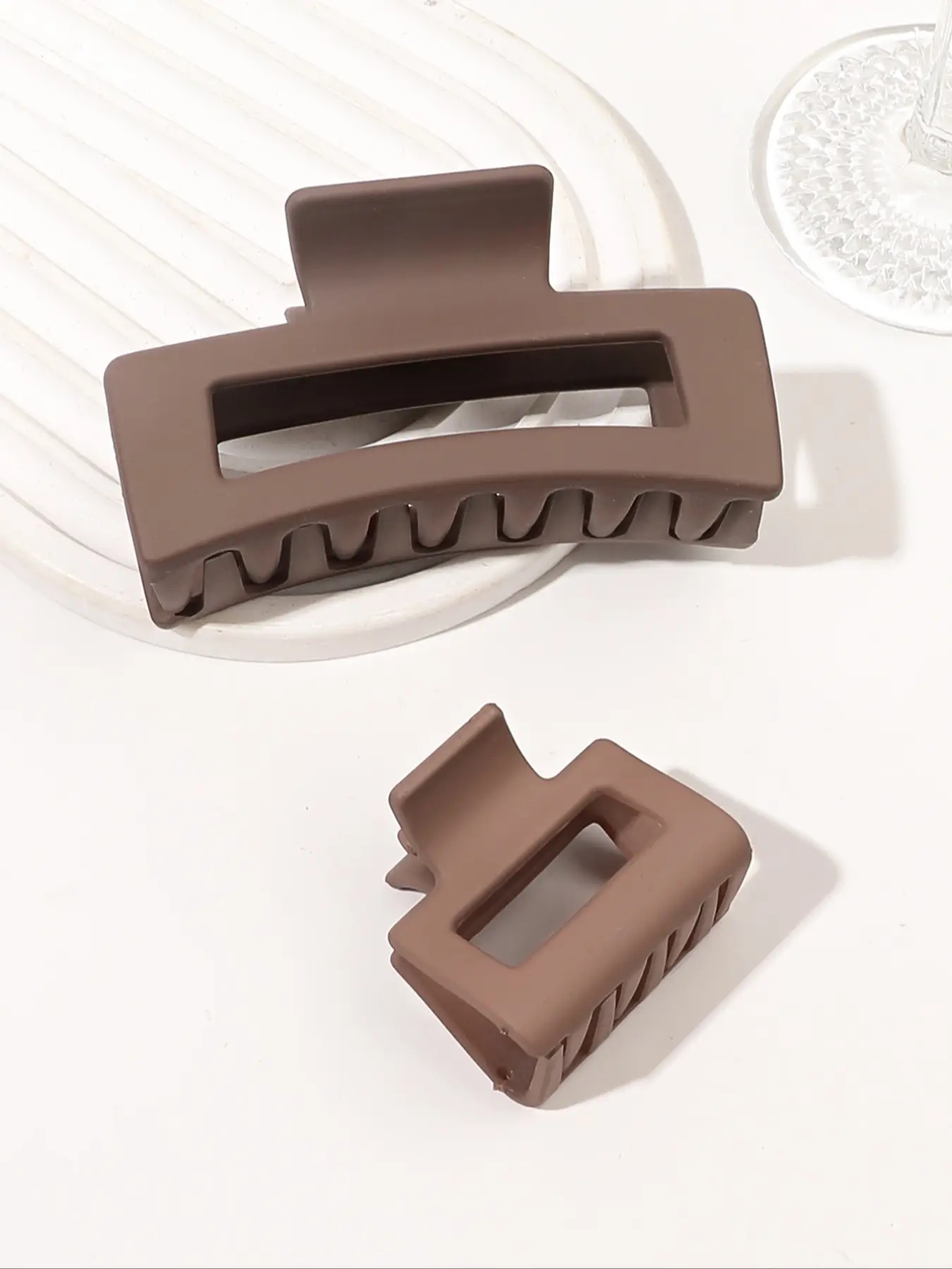 12 Pieces Rectangle Grab Clip Frosted PS Shark Clip Simple Hair Grab Clip Hair Accessories Accessories