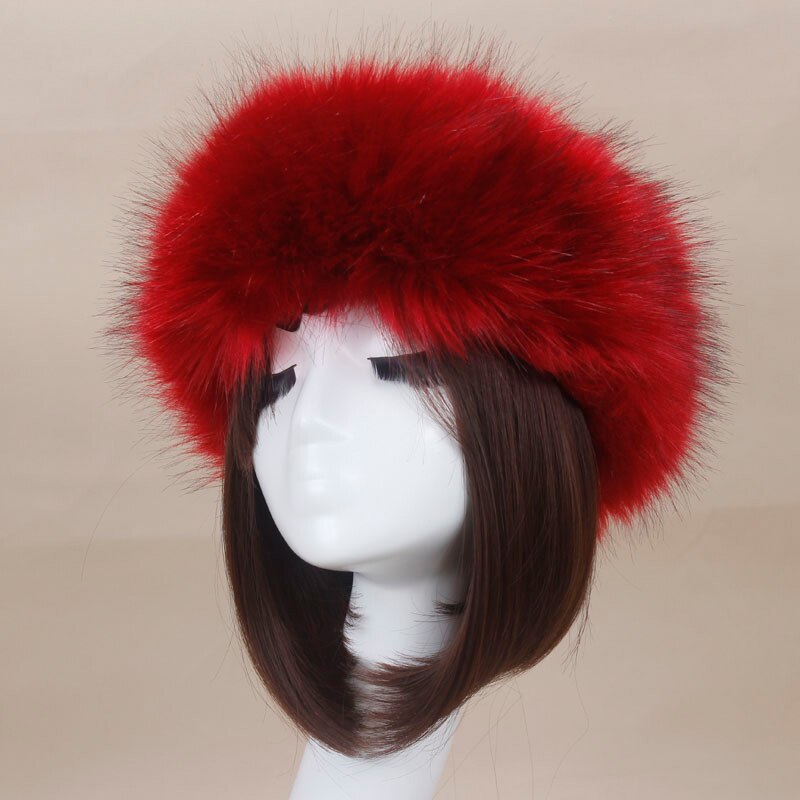 Vrouwen Hoeden Hoofdband Winter Earwarmer Ski Hoeden Russische Tick Pluizige Imitatie Vossenbont Cap Lege Top