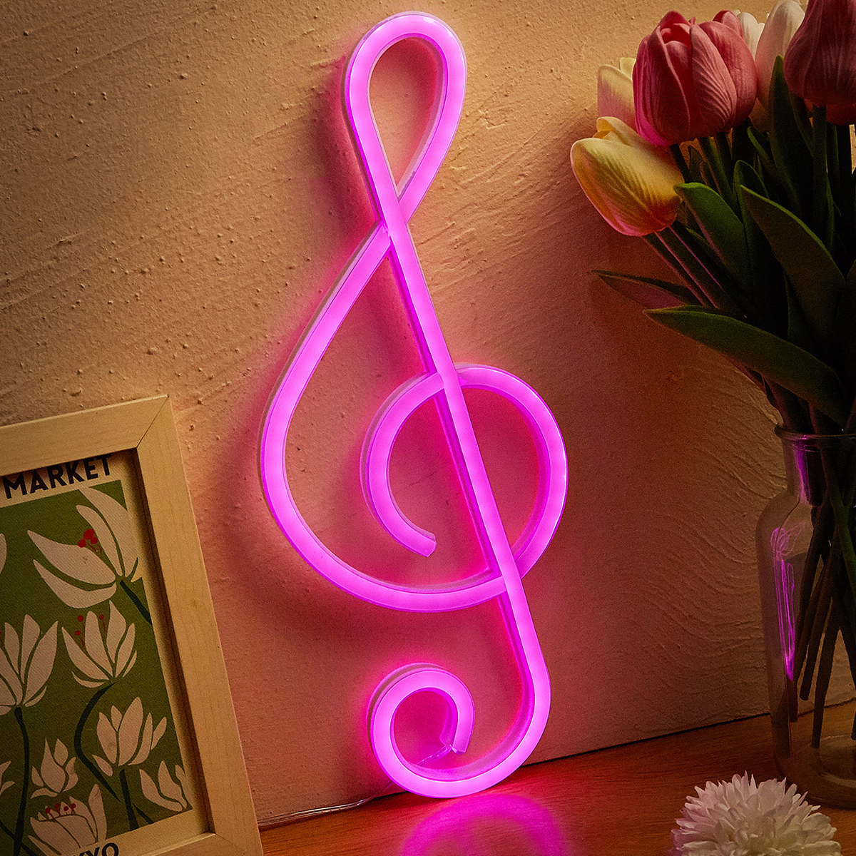 Chi-kjøpe musikk Merk ledet neonskilt usb-drevet eller batteridrevet strømforsyning neonskilt nattlys til soverom stue dekorlampe