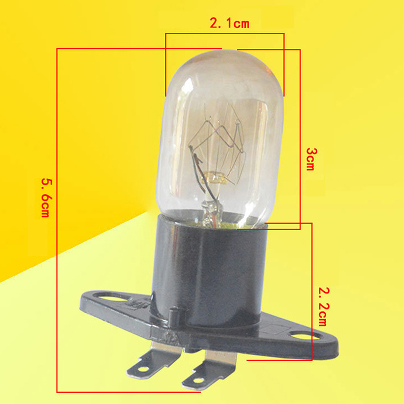 Bombilla LED de 250V y 20W para horno microondas, Bombilla para electrodomésticos pequeños con Base para horno, estufa y refrigerador, no regulable