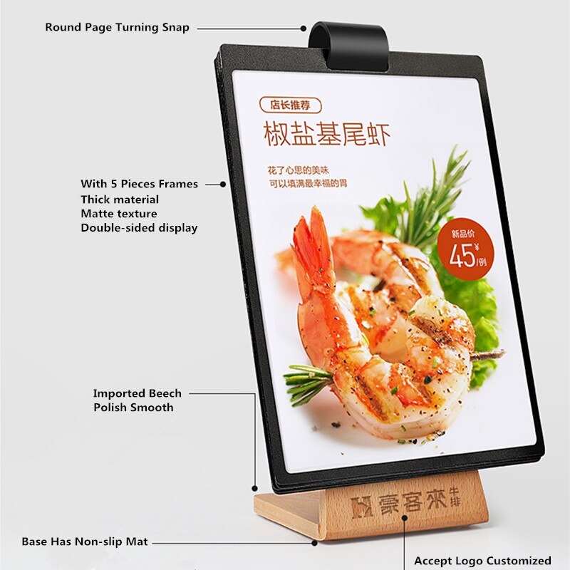 A5 And 100*200mm Double Sided Table Menu Card Sign Holder Ad Picture Photo Frames Advertisement Display Menu Paper Holder Stand