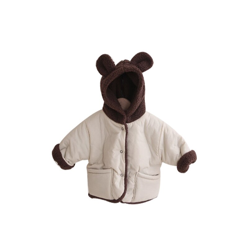 2021 New Baby Cute Bear cappotto con cappuccio inverno addensare vestiti per bambini caldi cotone neonato giacca in pile bambino ragazza vestiti caldi: brown / 3T  100cm