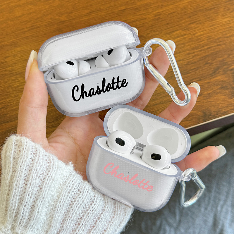 Para AirPods Pro 2 2nd fundas personalizadas con nombre personalizado funda de silicona suave para AirPods 4 3 2 1 funda para auriculares