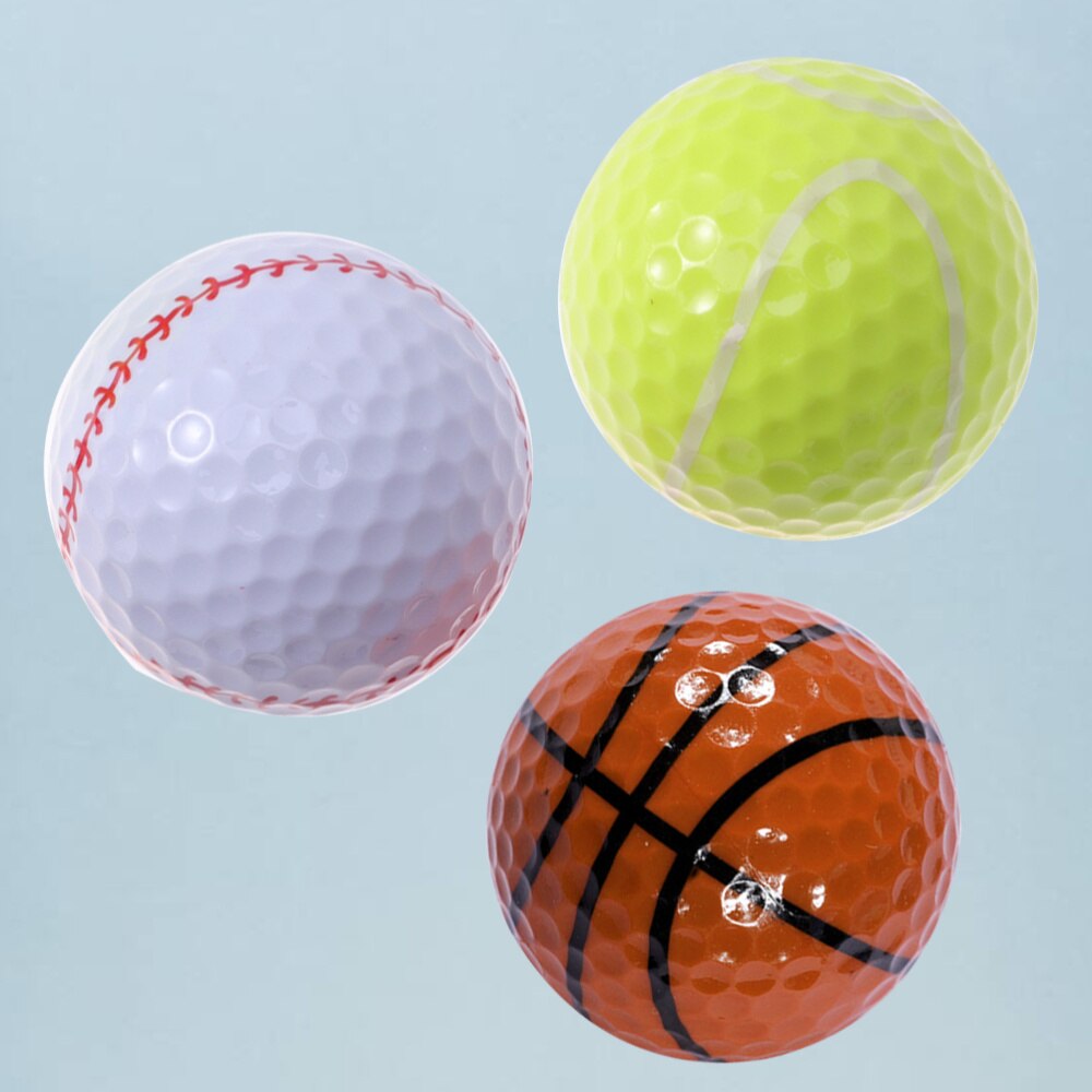 3PCS Sports Theme Training Sports Balls Simulation Rubber Practice (Tennis Basketball Baseball): As Shown