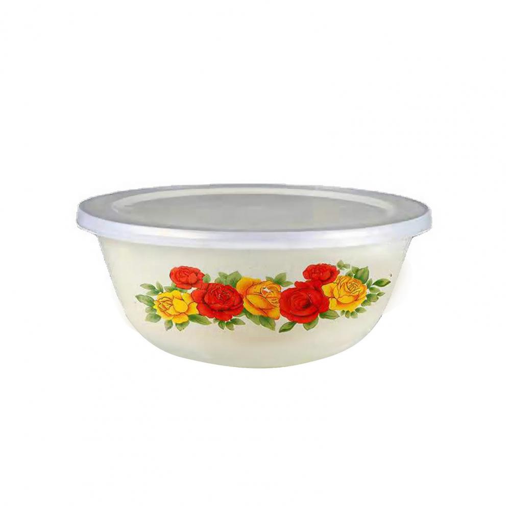 Clear Pattern Enamel Bowl Chinese Style Nostalgic Salad Bowls Exquisite Easy to Clean Kitchen Dinnerware Home Decor: 18cm Flower