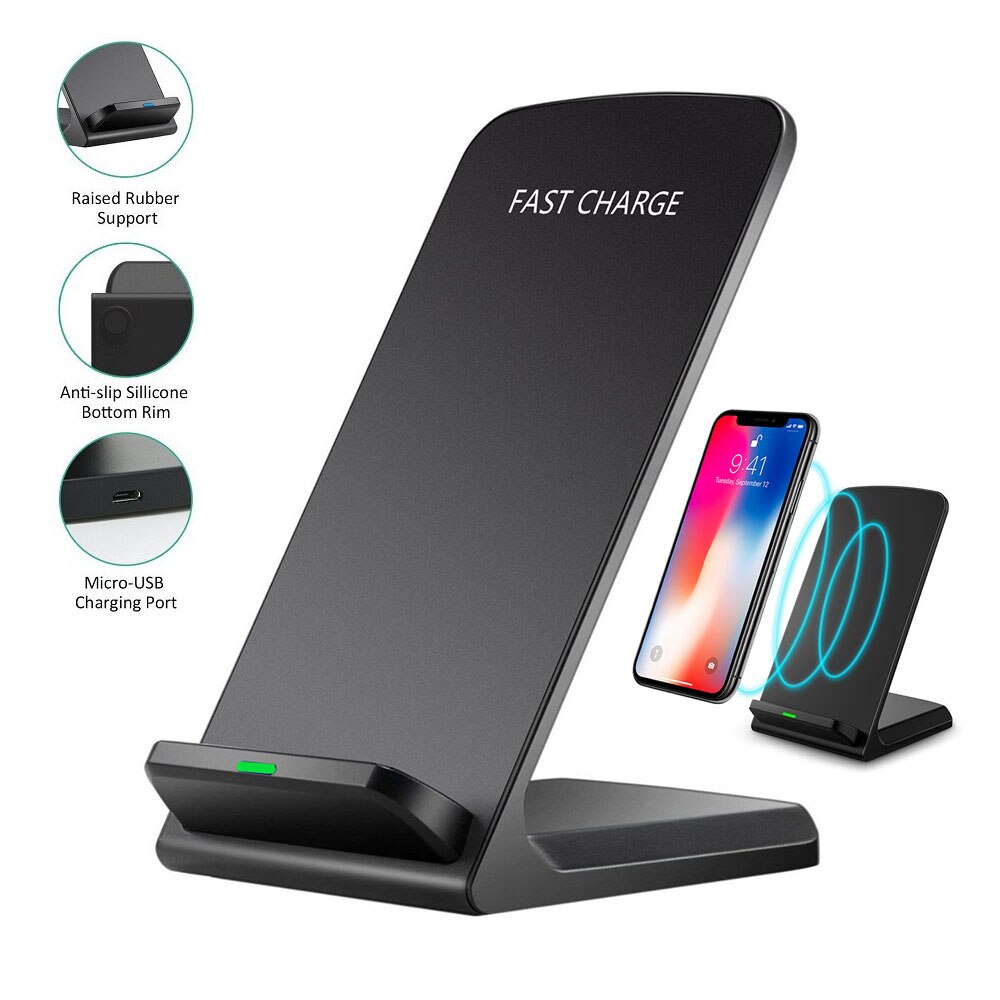 10W Qi Wireless Charger Stand For iPhone 13 12 11 Pro X XS Max XR 8 Fast Charging For Samsung S21 Plus Dock Station Phone Holder