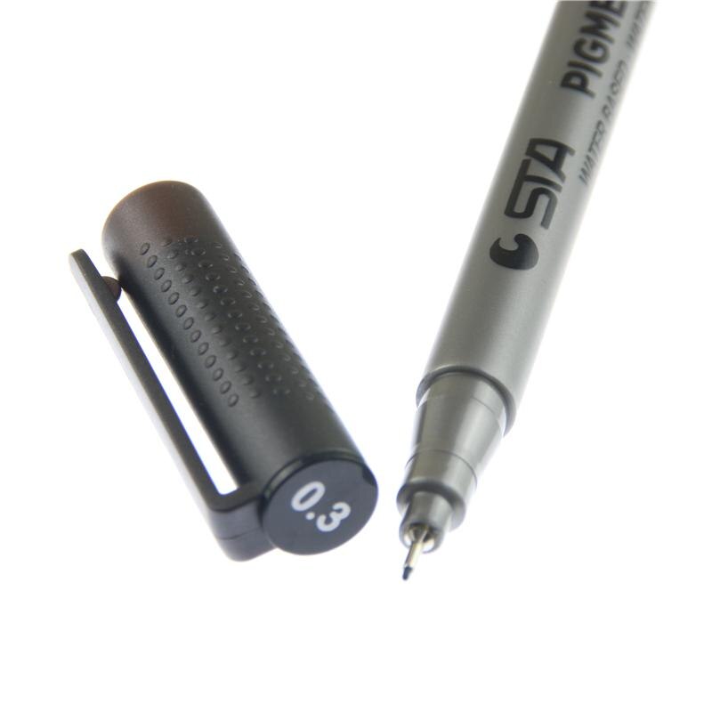 2 Pcs Micron Pen Variety Of Pen Tip Size Micro-line Ultra-fine Ink Pen Permanent Art Mark Comic Cartoon: 03