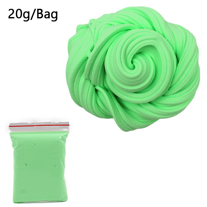 20g Air Dry Plasticine Soft Clay Slime Fluffy supplies Polymer Foam Ball Light Cotton Putty Charms Slime Toys for Antistress: Light Green Slime