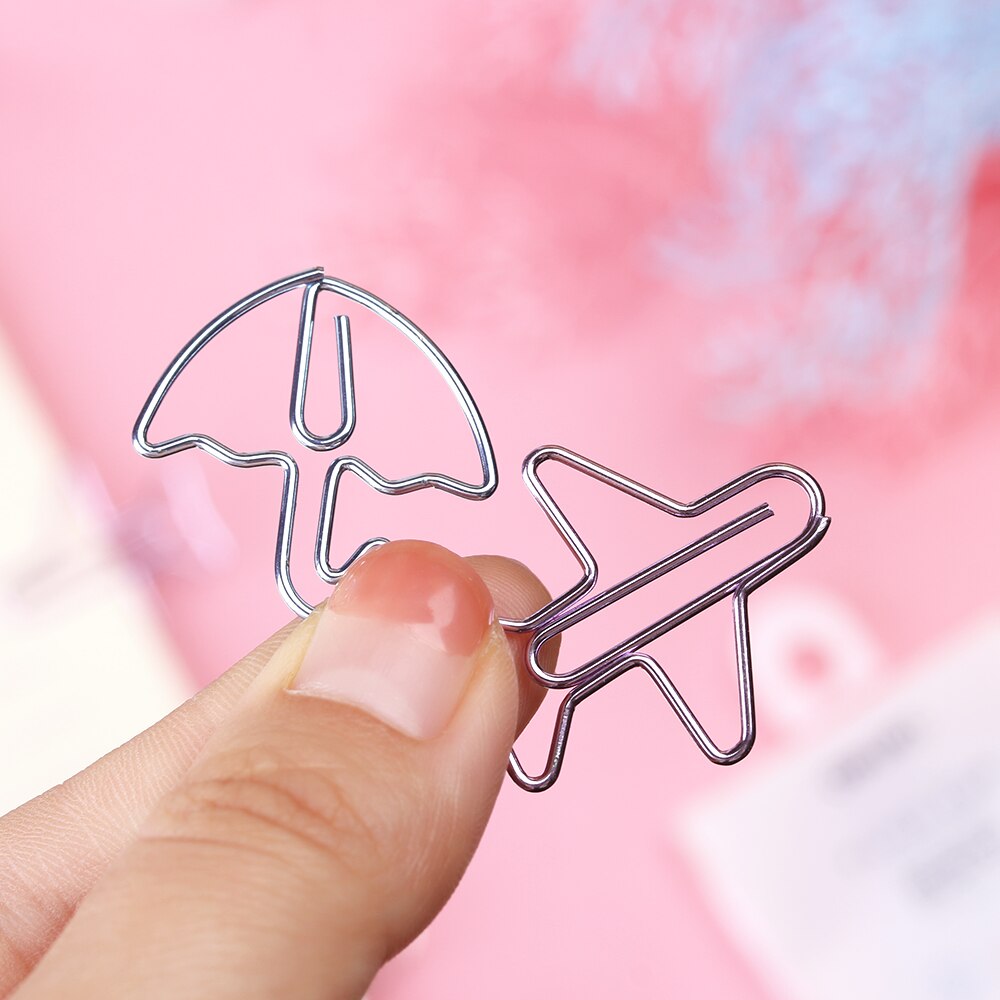 12 Stk/doos Kawaii Bindmiddel Clips Foto 'S Tickets Notities Brief Paperclip Mini Kleurrijke Cartoon Vormige Paperclips Briefpapier Decor