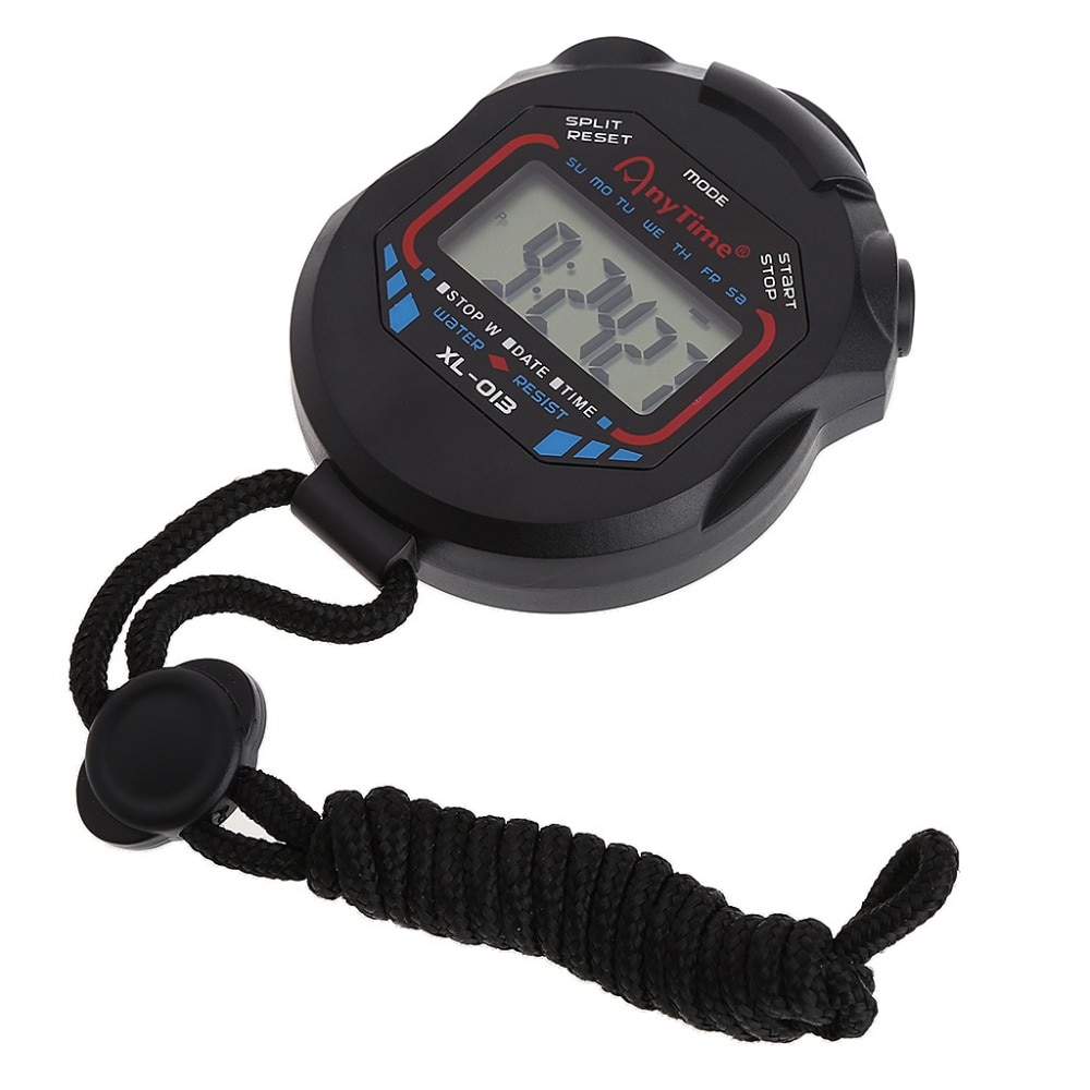 Digital Handheld LCD Chronograph Sports Timers Stop Watch With Straps