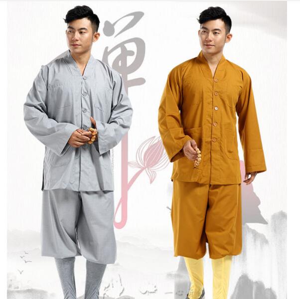 Shaolin Tempel Kostuum Zen Boeddhistische Gewaad Boeddhistische Monnik Gewaden Gown Religie Monnik Kleding Haiqing Uniformen Voor Monnik