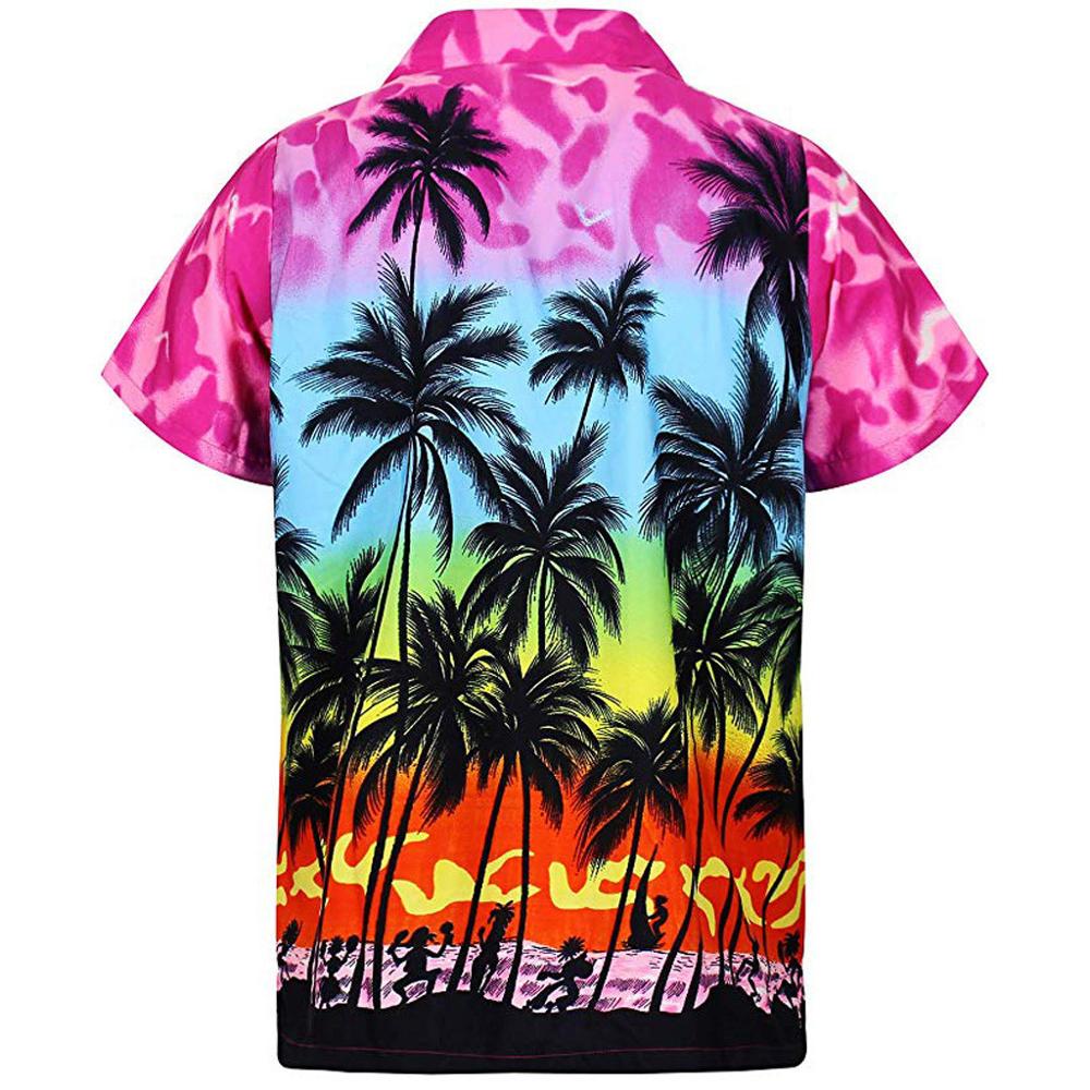 Palmetryk herre hawaiianske skjorter korte ærmer afslappet sommer mænd tropiske aloha skjorter fest strandtøj tøj chemise 3x