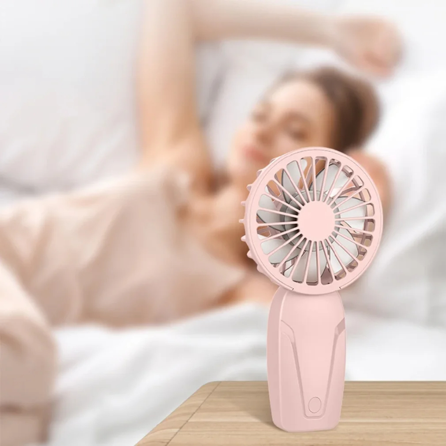 Draagbare handventilator, klein, lichtgewicht, schattig uiterlijk, usb-oplaadbare mini-ventilator voor verkoeling onderweg, mini-zakventilator