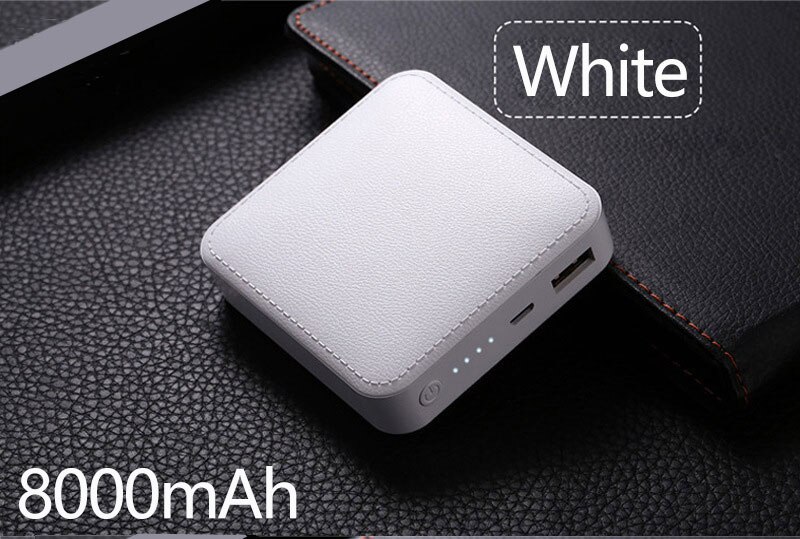 4500mah 8000mah 12000mah Portable Charger Power Bank Double USB Fast Charging Poverbank External Battery Powerbank: White 8000mAH