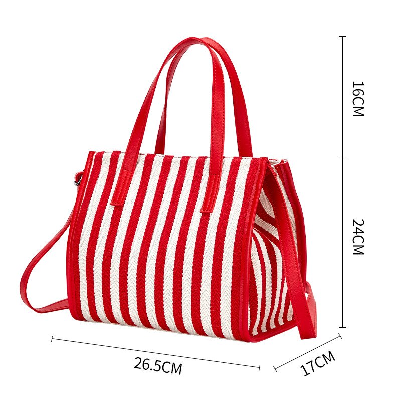 Bolso de momia multifuncional ligero, estilo coreano, a rayas, informal, pequeño número, de lona, bolso oblicuo de mano para madres