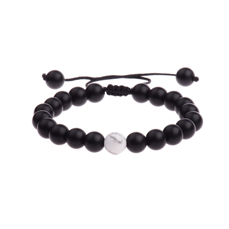 OIQUEI Metalen Helm Uil leeuwenkop Kralen Armband Mannen Kleurrijke Stenen Kralen Verstelbare Armbanden Mala Yoga Armband Voor Vrouwen: ABK023-1