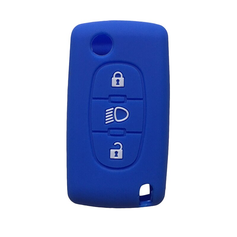 Remote Control Key Cover for Citroen C8 C4 Cactus Picasso Grand C3 C5 C6 Silica Gel Case for Keys for peugeot Car Accessories: Blue