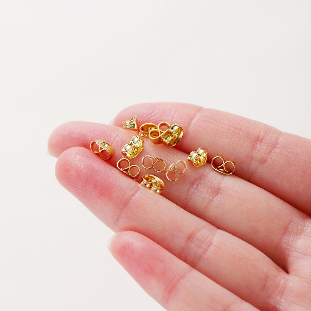 50pcs 14K/18K Gold Plated Small Size Earing Back Stopper Butterfly Earing Plug For DIY Jewelry Making Earing Pendant Finding