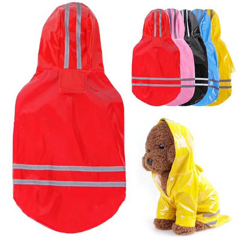 S-XL Puppy Pet Rain Coat Summer Hoody Waterproof Jackets PU Raincoat for Dogs Cats Apparel Clothes PetSupplies Outdoor