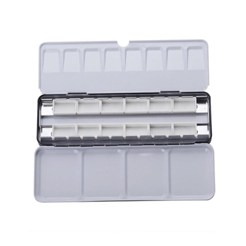 Watercolor Paints Tins Box Palette Painting Storage Paint Tray Palette Paint Box with Full Pans or Half Pans For Arts: 24 tin 12 Full Pan