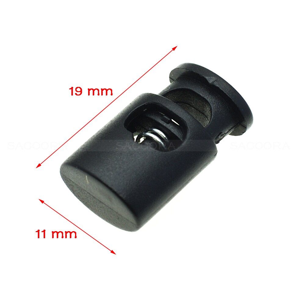 10pcs Cord Lock Stopper Cylinder Barrel Plastic Toggle Clip For Garment Accessories Black