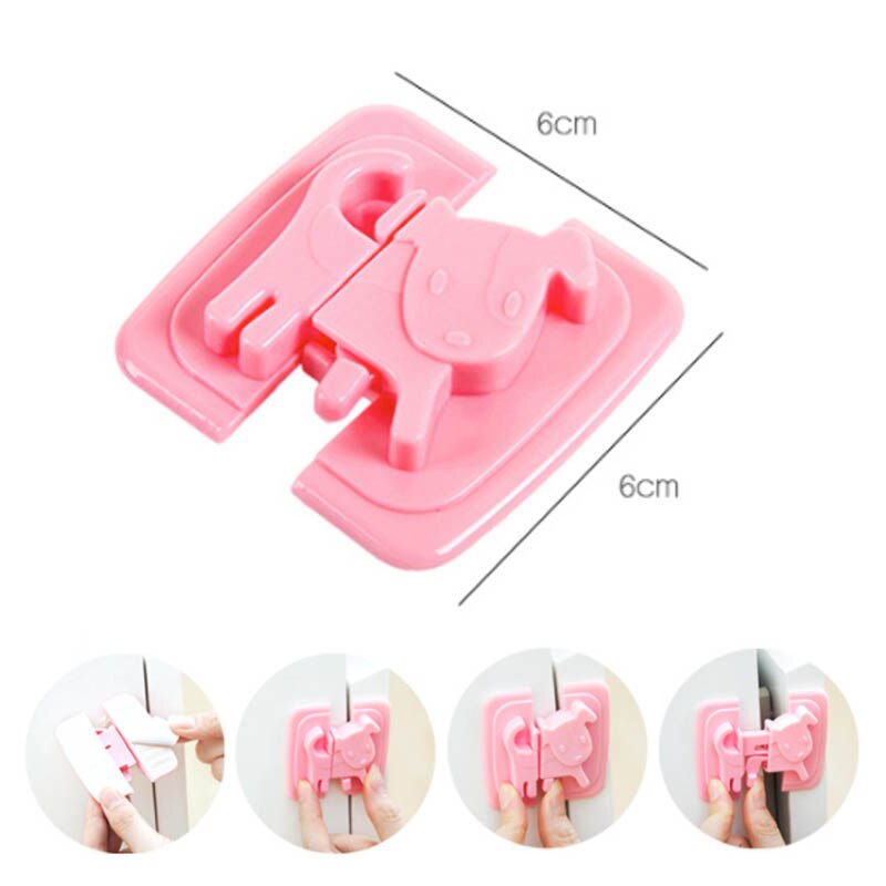 Verrou de sécurité en plastique pour enfants et bébés, 1 pièce, multifonction, pour réfrigérateur, toilettes, accessoires de porte d'armoire en forme de chiot