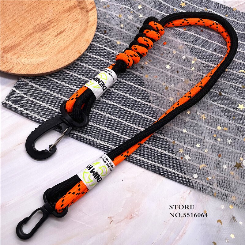 Multifunctional Buclke Fluorescent Color Phone Case Rope Braided Lanyard For Key Climbing Hook/Bag Decoration Strap Keychain: orange