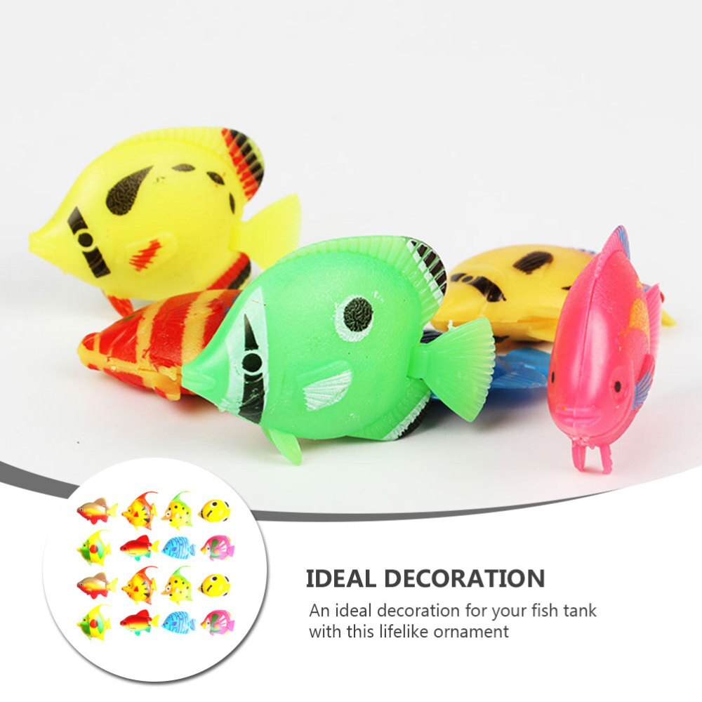 24pcs Simulate Fish Miniature Tropical Fish Model Fish Figure Toys Ornament for DIY Fish Tank Aquarium(Random Pattern an