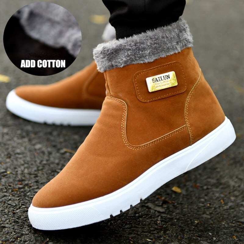 Dikke Warme Mannen Laarzen Schoenen Mannen Winter Snowboots High-Top Mannen Casual Schoenen Met Bont Plus fluwelen Enkellaars Mannelijke