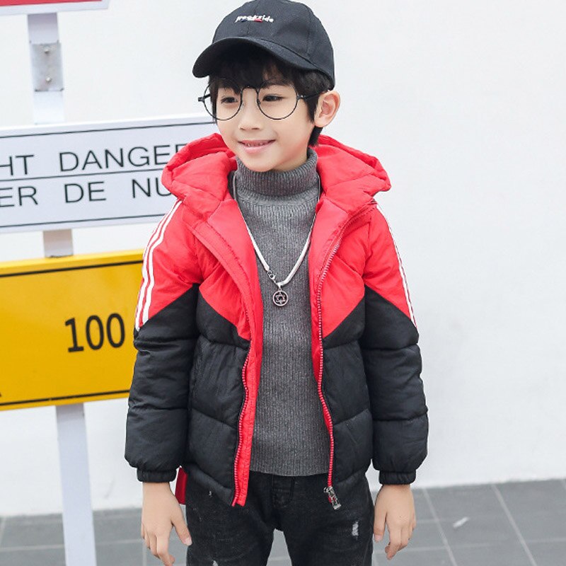 Winter Thick Hooded Jacket Children Coats Children's Quilted Outwear Warm Children's Cotton Padded Jackets 4-9 Years Old