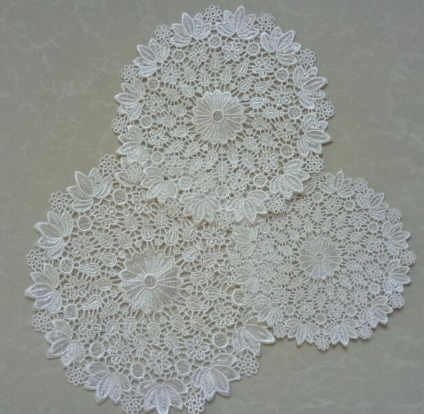 TOP Embroidery round drink Lace table place mat Christmas pad Cloth wedding placemat cup mug tea coaster dining doily kitchen