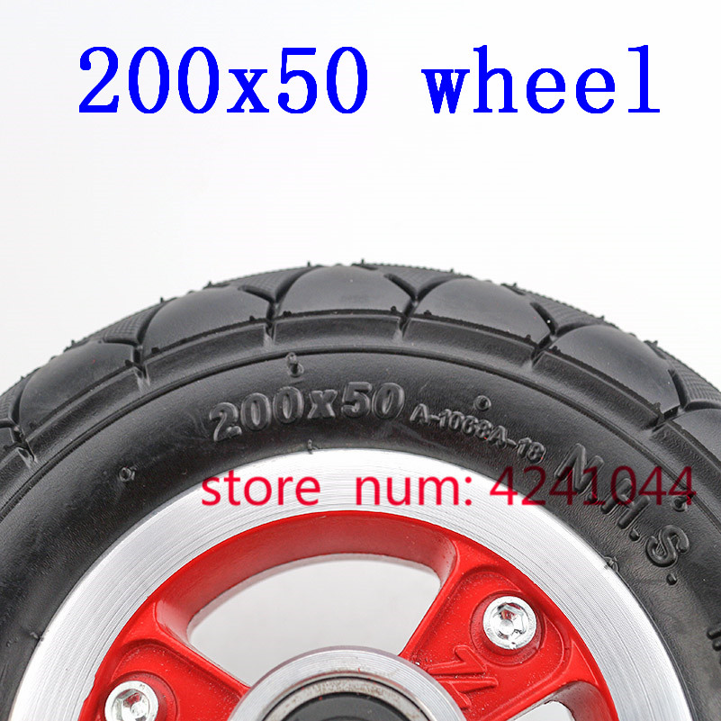 200x50 Electric Scooter Tyre With Wheel Hub 8" Scooter Tyre Inflation Electric Vehicle Aluminium Alloy Wheel Pneumatic Tire