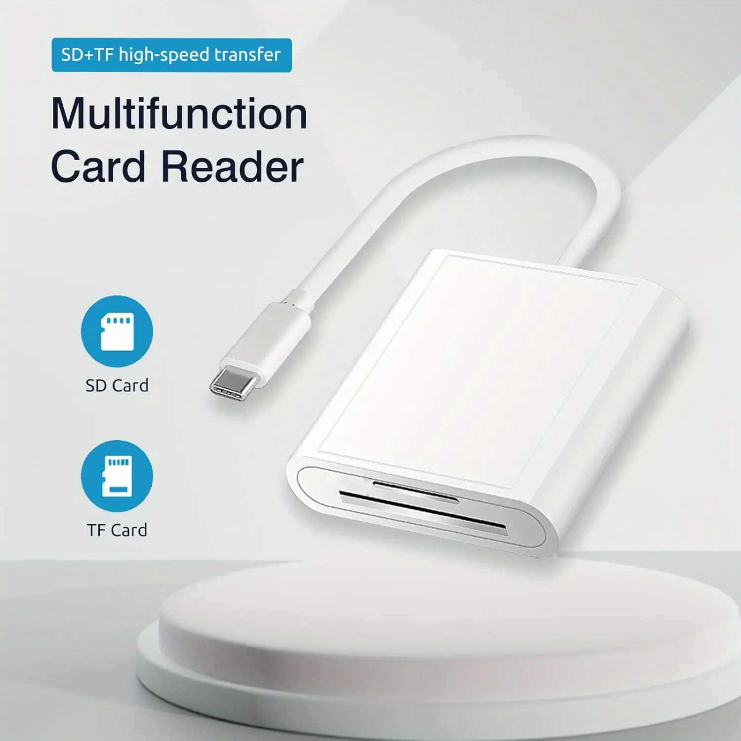 Lettore di schede USB-C 2 in 1, convertitore di memoria da USB C a scheda SD OTG SD/TF per iPad Pro, MacBook e altri tablet