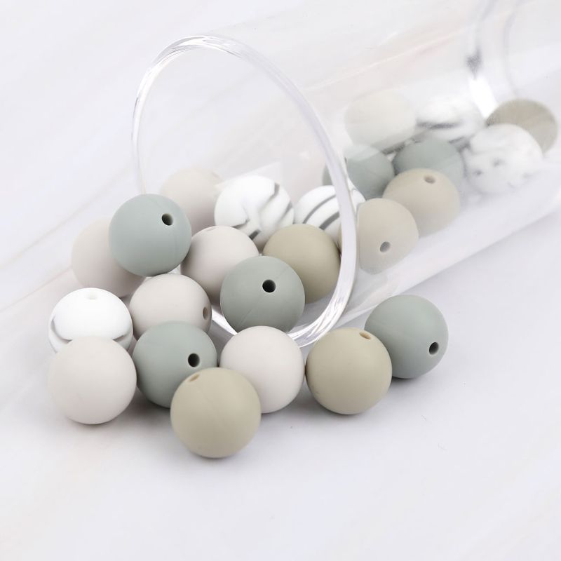 15mm 20 pièces Silicone perles bébé dentition perles bricolage à mâcher dentition pour bébé directe